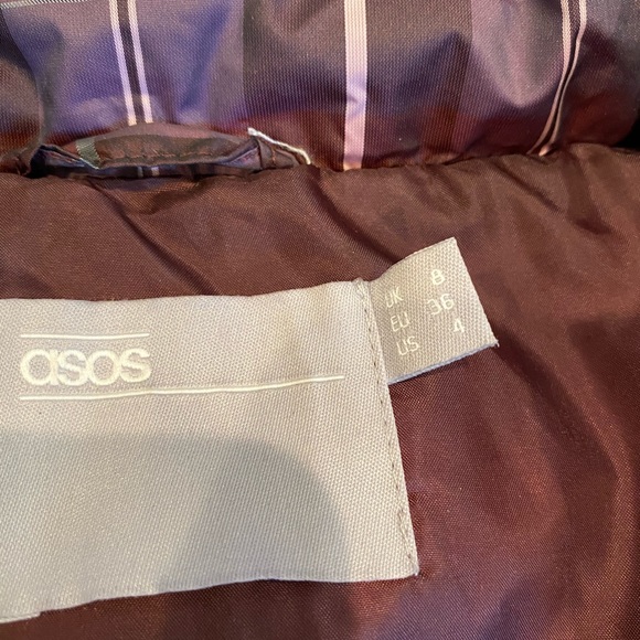 ASOS Plum Padded Coat Size 4 - Picture 2 of 4